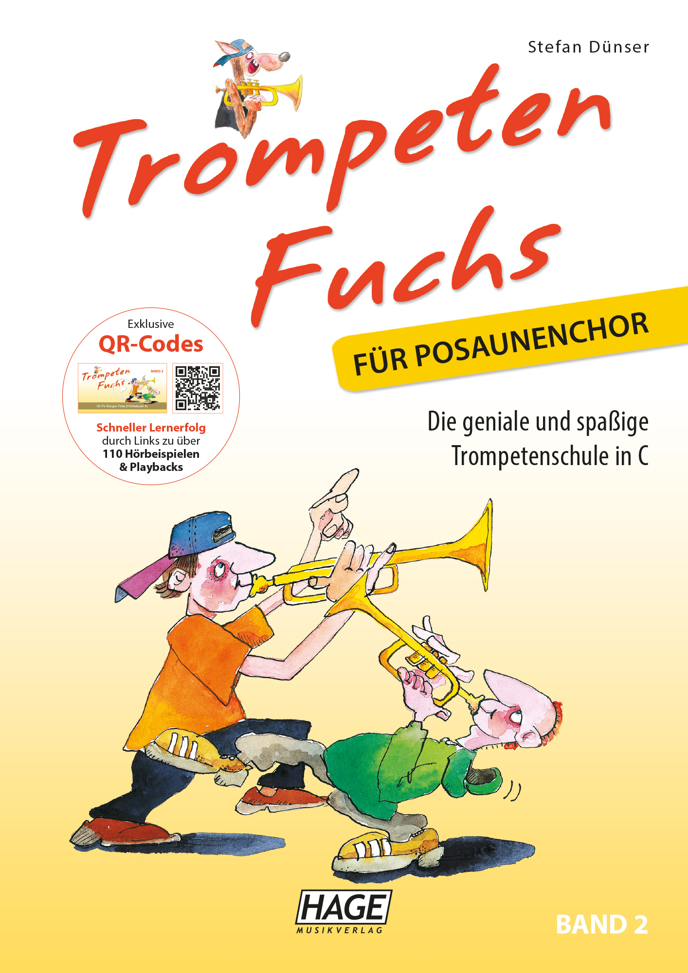 Trompeten Fuchs Band 2 in C for trombone choir (with QR-Codes)